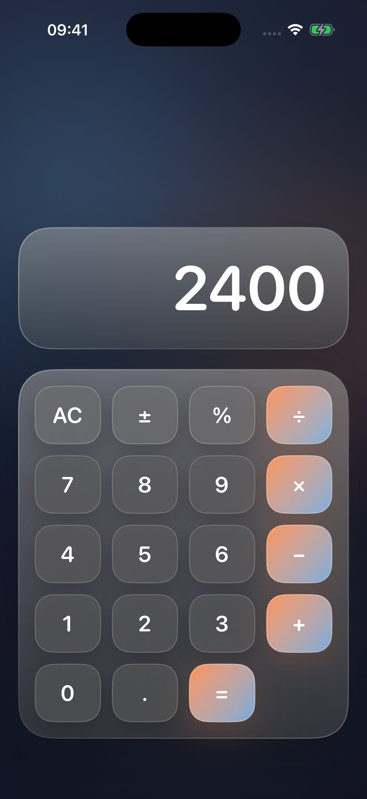 CalcVault native iPhone app in dark mode